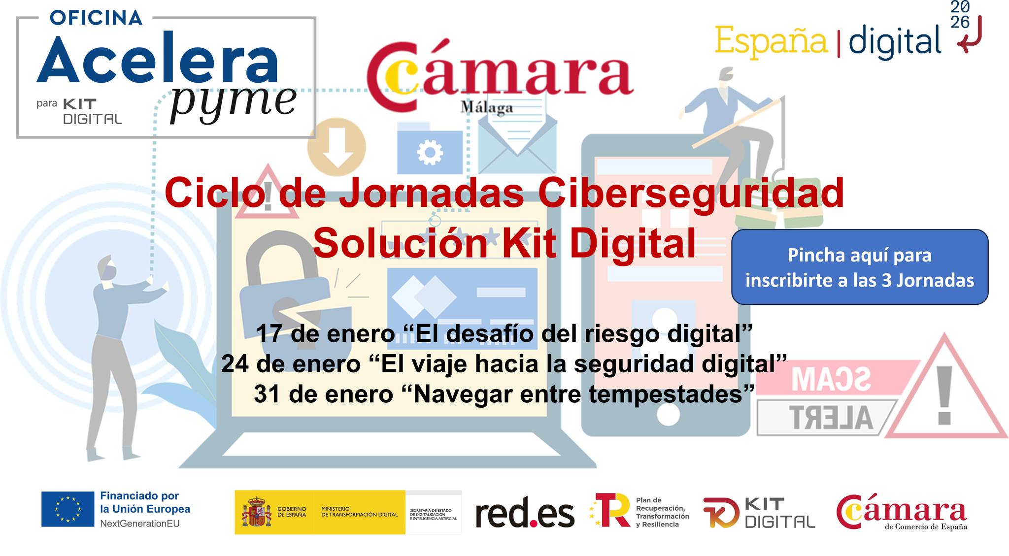 Ciclo de jornadas online sobre ciberseguridad organizado por la Cámara de Comercio