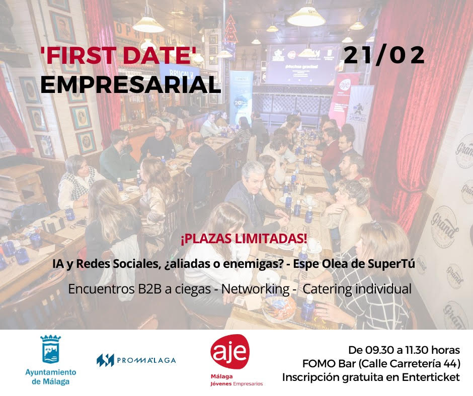 Networking 'First Date' de Promálaga y AJE Málaga con píldora formativa sobre IA y redes sociales