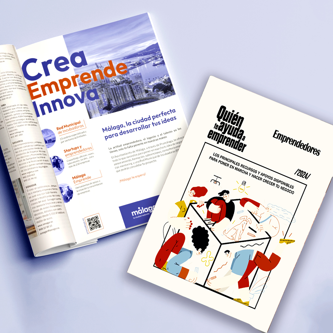 Promálaga, present in Emprendedores magazine as a public entity with comprehensive support to start a business