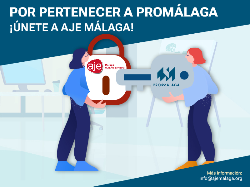 Asóciate gratis a AJE Málaga si estás instalado en la Red Municipal de Incubadoras de Promálaga